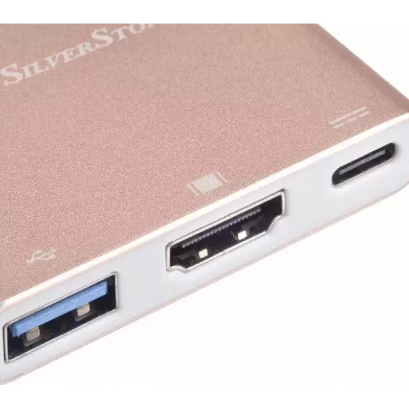 USB-C naar HDMI video-adapter SILVERSTONE EP08 (USB-C 3.1, HDMI) roze