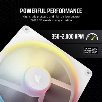 CORSAIR Icue Link Lx140-r RGB 140mm PWM Reverse ventilator starterkit - wit