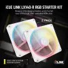 CORSAIR Icue Link Lx140-r RGB 140mm PWM Reverse ventilator starterkit - wit