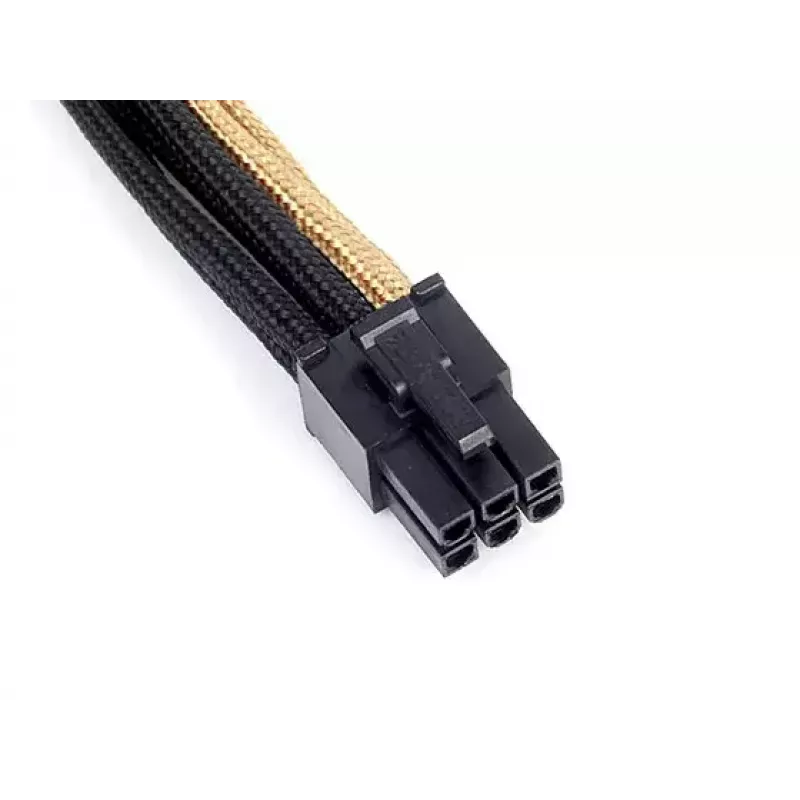 SilverStone PP07-IDE6BG verlengkabel van 6-pins PCIe naar 6-pins PCIe, 250 mm, zwart/goud
