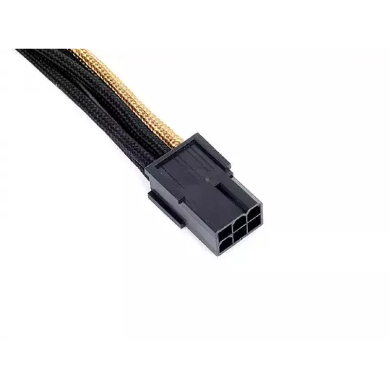 SilverStone PP07-IDE6BG verlengkabel van 6-pins PCIe naar 6-pins PCIe, 250 mm, zwart/goud