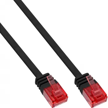 InLine platte ultraslim patchkabel U/UTP Cat.6 gigabit-geschikt zwart 0,5 m