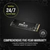 Corsair MP600 Elite CSSD-F1000GBMP600ENH SSD, 1 TB, M.2 2280, PCIe 4.0 x4 NVMe, 3D TLC, 256-bits AES-codering