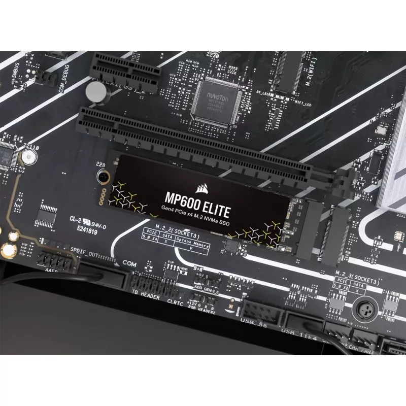 Corsair MP600 Elite CSSD-F1000GBMP600ENH SSD, 1 TB, M.2 2280, PCIe 4.0 x4 NVMe, 3D TLC, 256-bits AES-codering