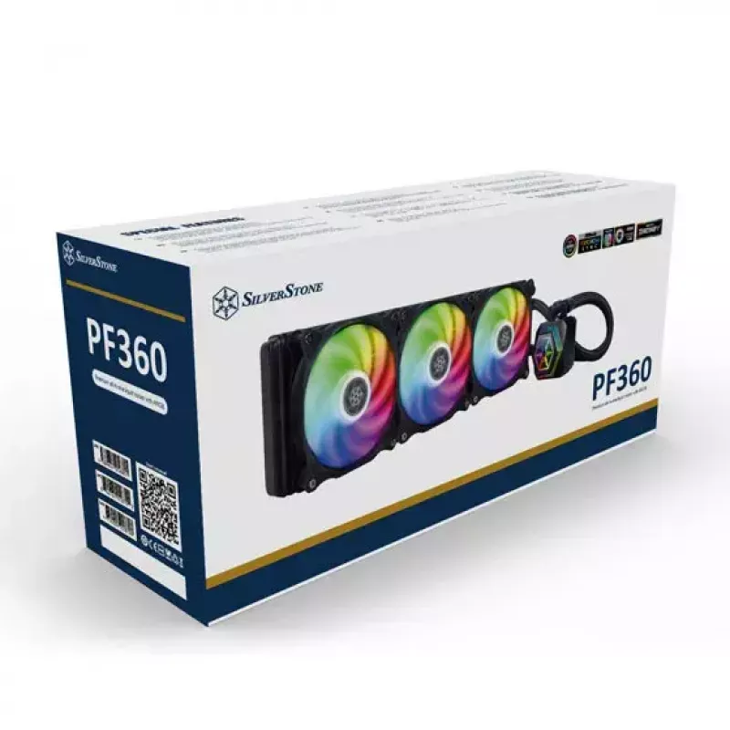 SilverStone Permafrost PF360-ARGB V2 SST-PF360-ARGB-V2 360 mm AiO-waterkoeler voor CPU, ARGB, incl. RGB-controller, zwart