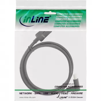 InLine DisplayPort 1.4-kabel, 8K4K, naar beneden afgewinkeld, zwart/goud, 2m