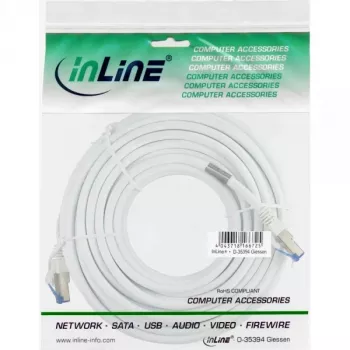 InLine Patchkabel S/FTP PiMF Cat.6A halogeenvrij 500MHz wit 1m