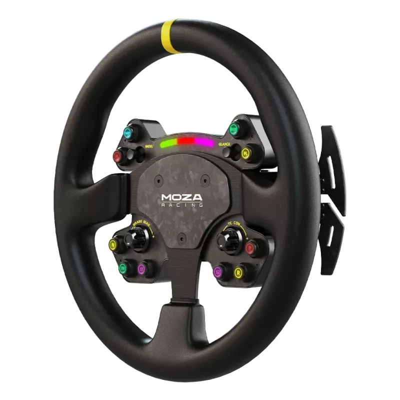 Moza Racing RS V2 stuurwiel, stuurwiel, PC, Multi, bedraad & draadloos, zwart, koolstofvezel, leer