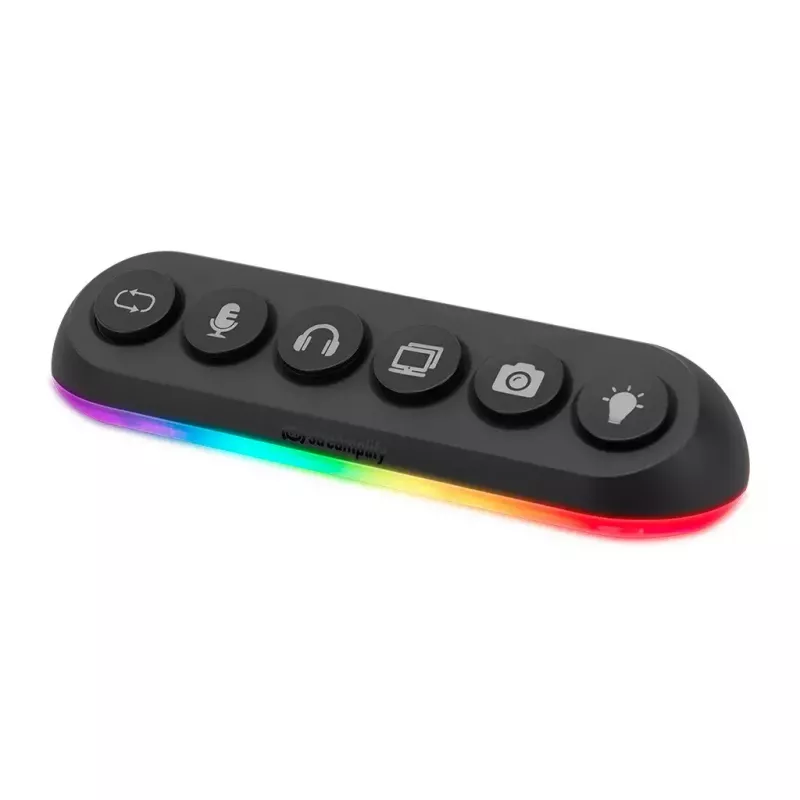 Streamplify HUB DECK 5 USB-hub, 4x USB 3.0, 1x USB 2.0, RGB, 12V, EU-netsnoer, zwart