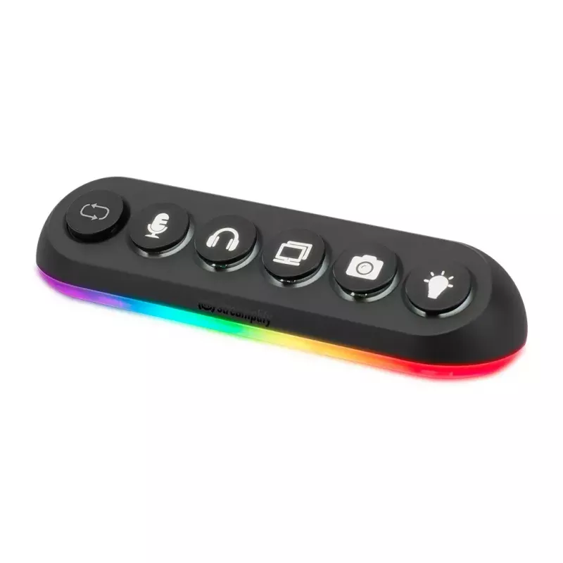 Streamplify HUB DECK 5 USB-hub, 4x USB 3.0, 1x USB 2.0, RGB, 12V, EU-netsnoer, zwart