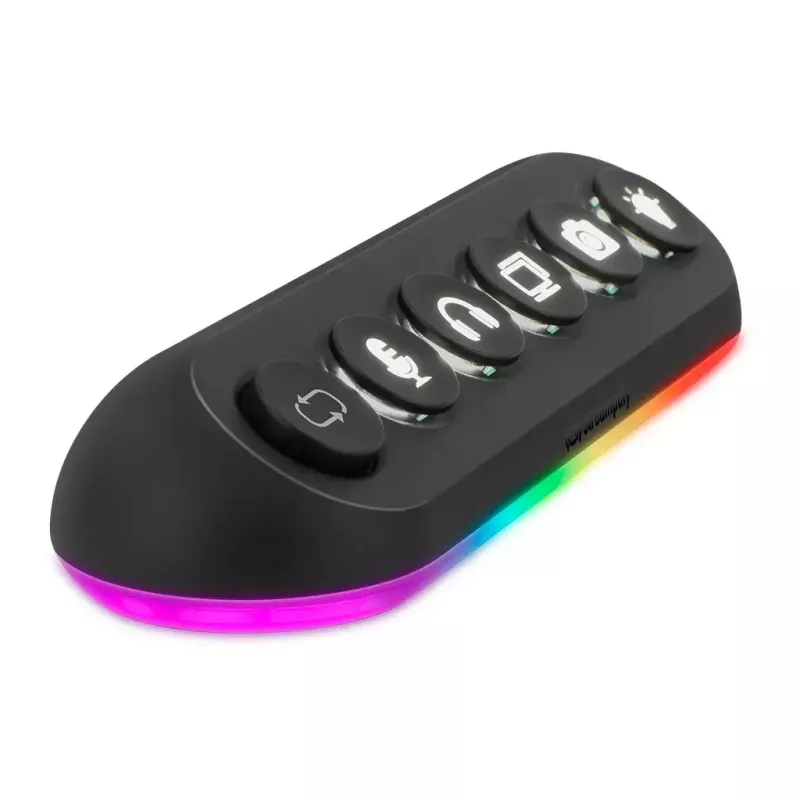 Streamplify HUB DECK 5 USB-hub, 4x USB 3.0, 1x USB 2.0, RGB, 12V, EU-netsnoer, zwart