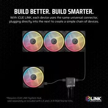 Corsair iCUE LINK LX140-R RGB ventilator 14 cm zwart 2000 tpm 3,55 mmH2O