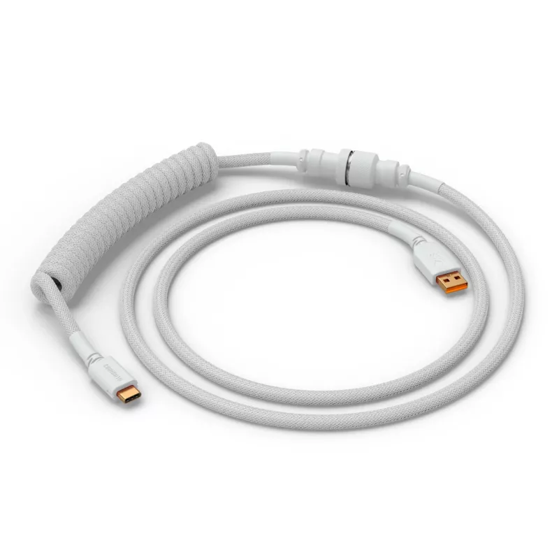 Coiled USB-kabel GLORIOUS GMMK Ghost White (GLO-KB-ACC-CBL-COIL-GWHT) – spiraalkabel, Ghost White
