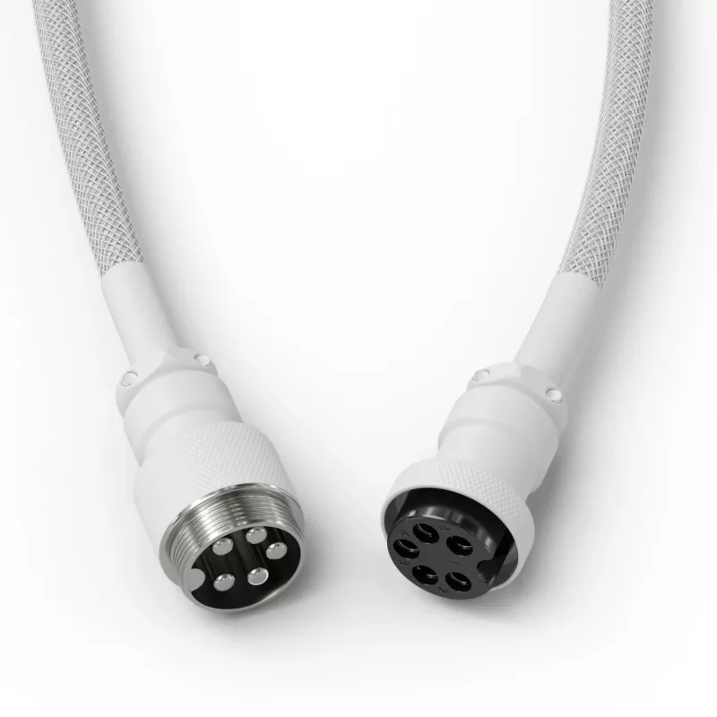 Coiled USB-kabel GLORIOUS GMMK Ghost White (GLO-KB-ACC-CBL-COIL-GWHT) – spiraalkabel, Ghost White