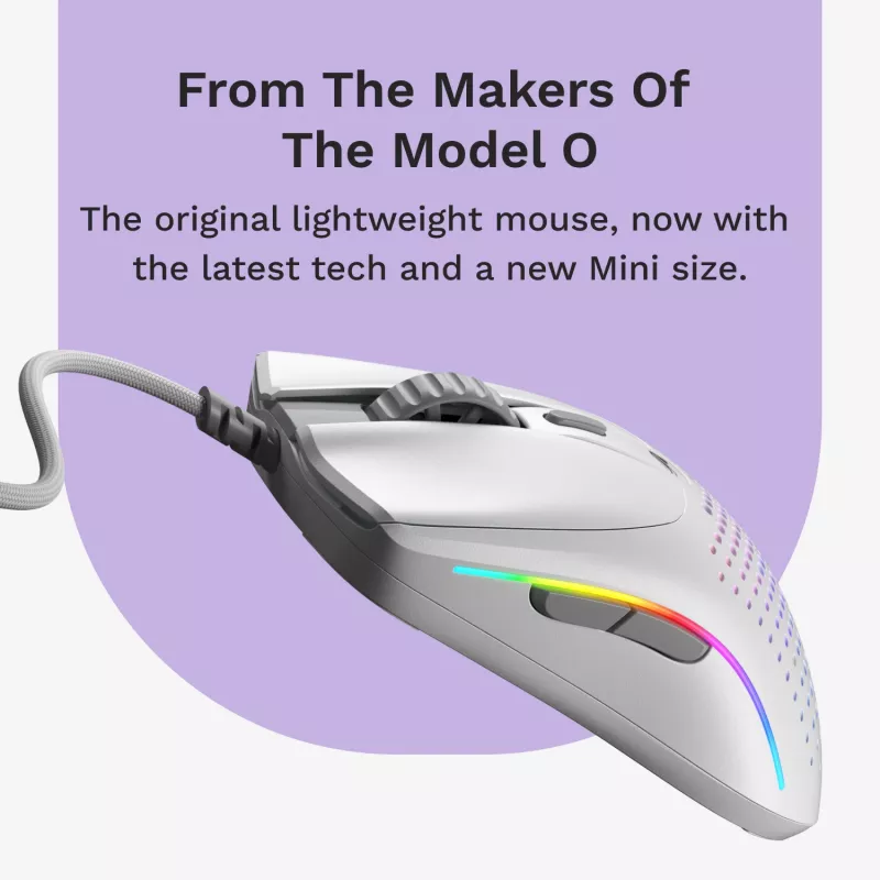 Glorious Gaming Glorious Model O 2 Mini - matwit, rechtshandig, optisch, USB Type-A, 26000 DPI, wit