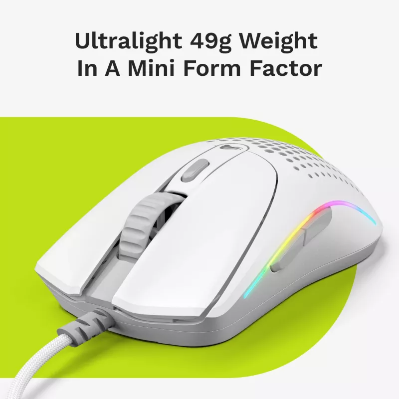 Glorious Gaming Glorious Model O 2 Mini - matwit, rechtshandig, optisch, USB Type-A, 26000 DPI, wit