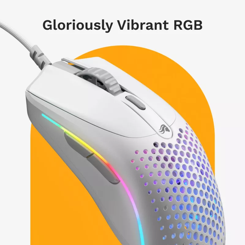 Glorious Gaming Glorious Model O 2 Mini - matwit, rechtshandig, optisch, USB Type-A, 26000 DPI, wit
