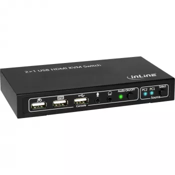 InLine 2x1 HDMI KVM-switch, 2x1, HDMI 4K2K, USB 2.0-hub, met audio