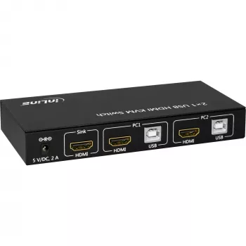 InLine 2x1 HDMI KVM-switch, 2x1, HDMI 4K2K, USB 2.0-hub, met audio