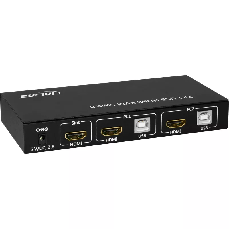 InLine 2x1 HDMI KVM-switch, 2x1, HDMI 4K2K, USB 2.0-hub, met audio
