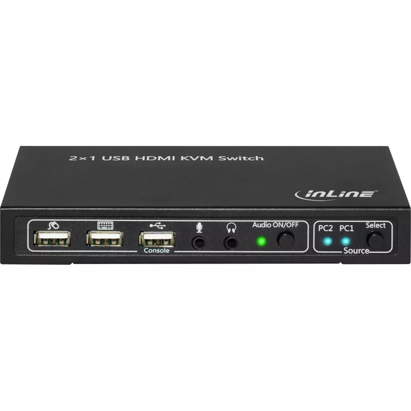 InLine 2x1 HDMI KVM-switch, 2x1, HDMI 4K2K, USB 2.0-hub, met audio