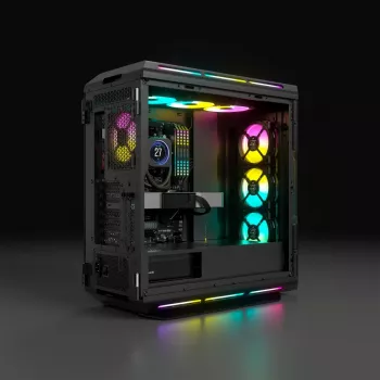 CORSAIR mid-tower ATX pc-behuizing – iCUE 5000T – RGB gehard glas – zwart