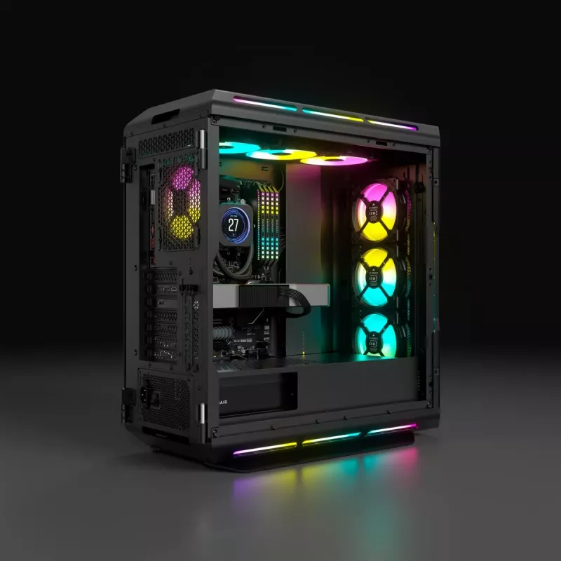 CORSAIR mid-tower ATX pc-behuizing – iCUE 5000T – RGB gehard glas – zwart