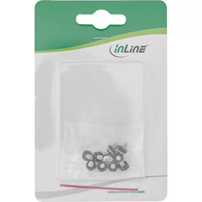 InLine schroevenset voor moederbord met rubberen ringen metrisch 10 stuks InLine 77784M