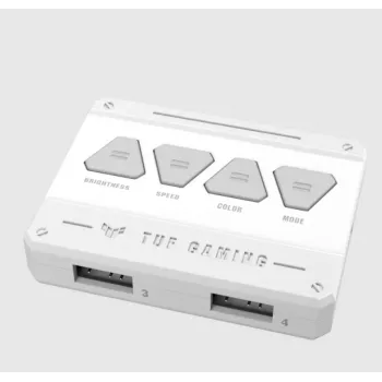 Luchtkoeler ASUS TUF GAMING TF120 ARGB WHITE EDITION — 3× 120 mm ventilatoren, 1900 tpm, 29 dB, afstandsbediening