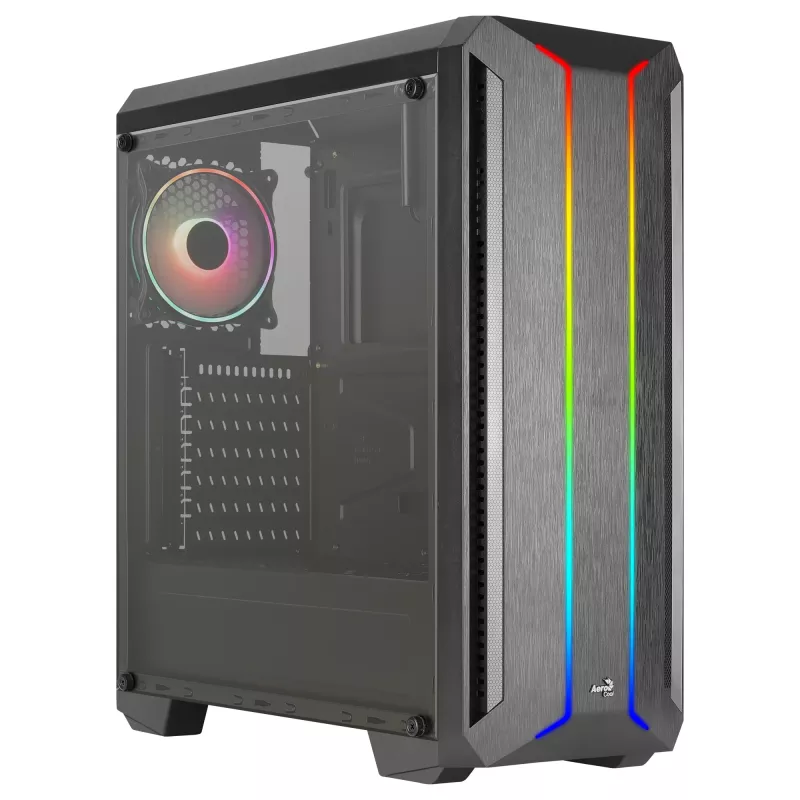 Aerocool SKYLINEV2BK PC ATX behuizing dual frontpaneel LED ARGB ventilator ARGB 12cm zwart