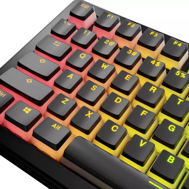 Glorious GPBT Aura V3 keycapset, ANSI-indeling (US), PBT, Doubleshot, zwart