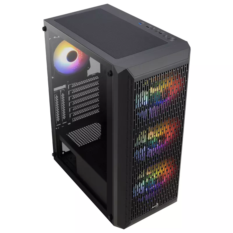 Aerocool BEAMBKV2 gaming ATX-behuizing 4 ventilatoren 12 cm FRGB zwart