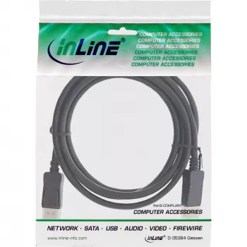 InLine DisplayPort 1.4-kabel, 8K4K, zwart, goud, 5 m
