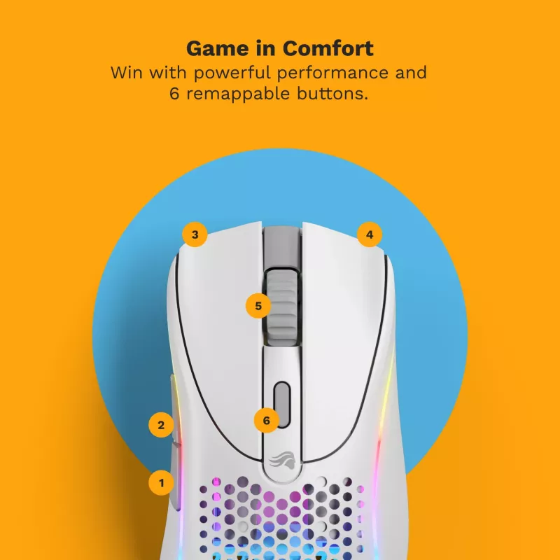 Glorious Gaming Glorious Model D 2 Wireless - matwit, rechtshandig, RF Wireless, 19000 DPI, wit