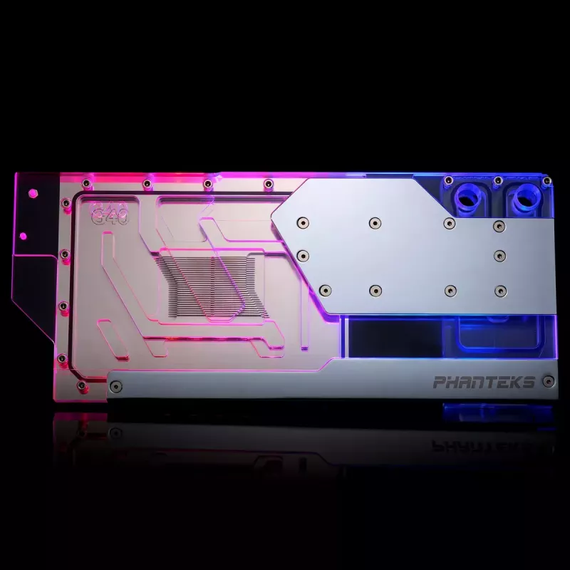 Waterblok + backplate Phanteks Glacier G40 acryl koper grijs transparant