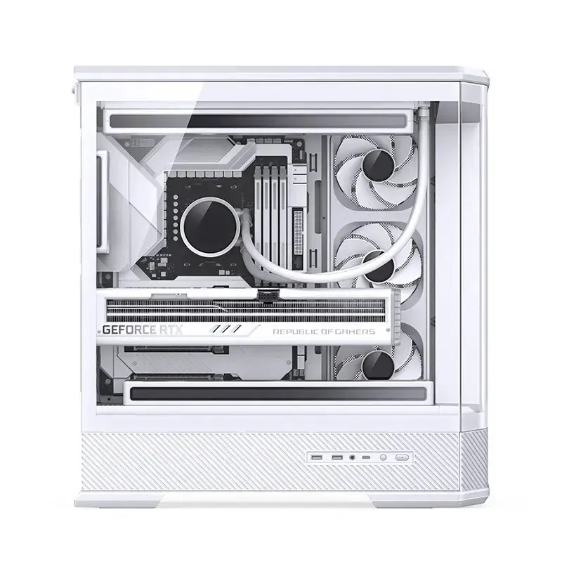 Computerbehuizing Jonsbo D400 Midi Tower ATX tempered glass – wit