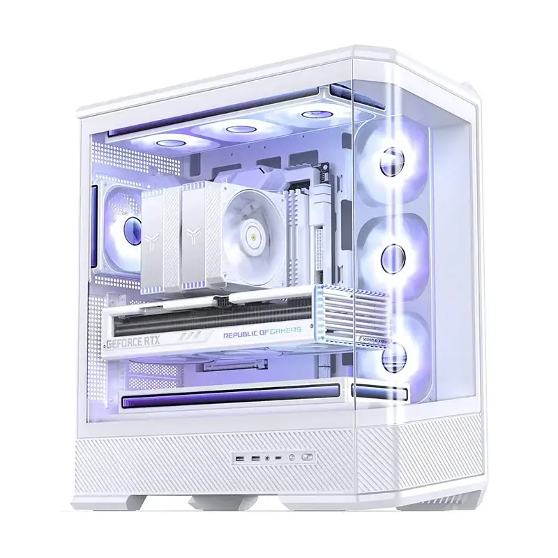 Computerbehuizing Jonsbo D400 Midi Tower ATX tempered glass – wit