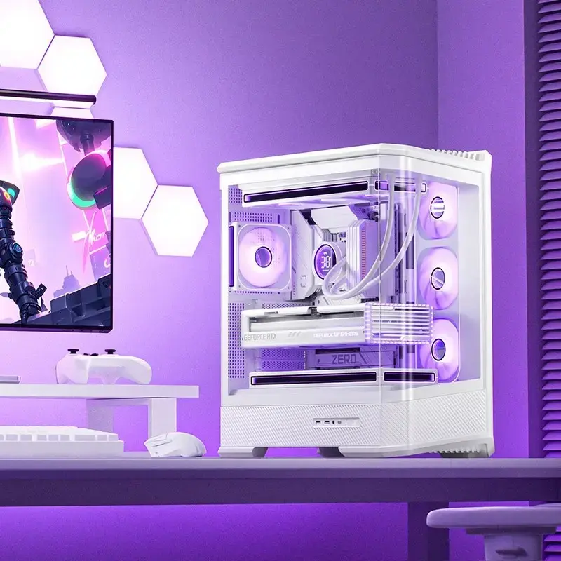 Computerbehuizing Jonsbo D400 Midi Tower ATX tempered glass – wit