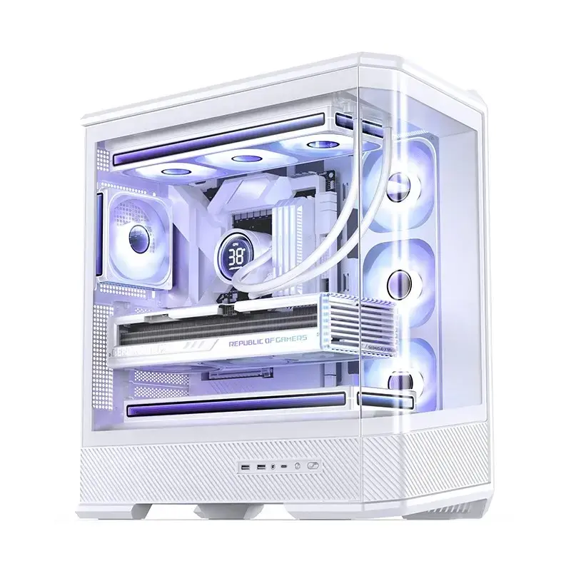 Computerbehuizing Jonsbo D400 Midi Tower ATX tempered glass – wit