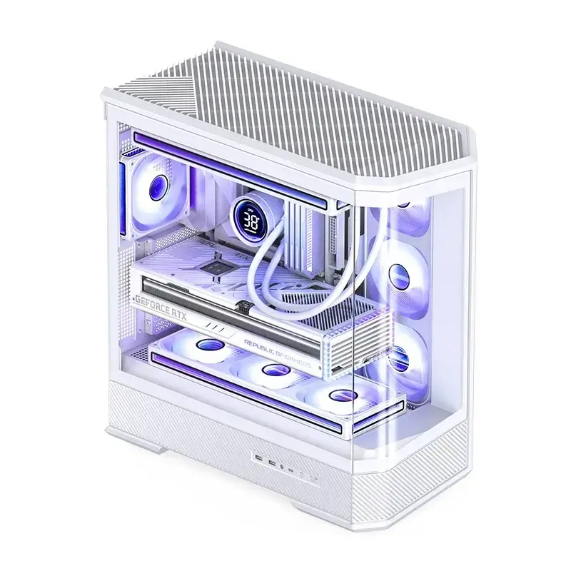 Computerbehuizing Jonsbo D400 Midi Tower ATX tempered glass – wit