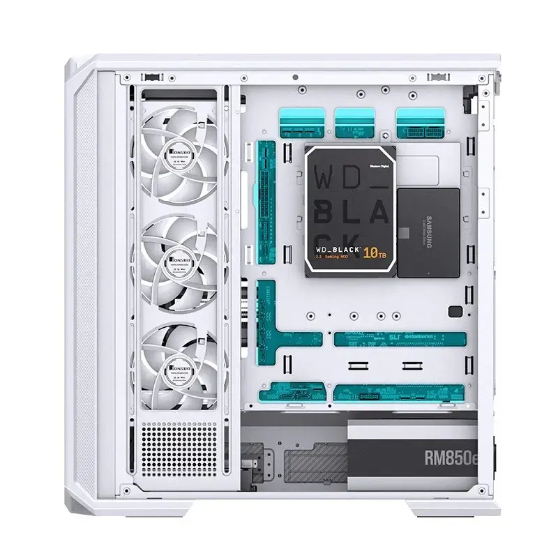 Computerbehuizing Jonsbo D400 Midi Tower ATX tempered glass – wit