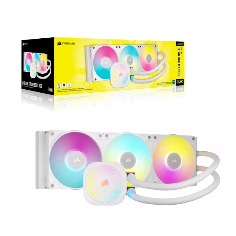 CORSAIR CPU-koeler - iCue Link Titan 360 Rx RGB AIO vloeistofkoeler - wit