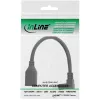 InLine DisplayPort 1.4 adapterkabel M/F, 8K4K, naar beneden afgehoekt, zwart/goud