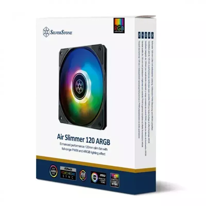 Luchtkoeler Silverstone Air Slimmer 120 12 cm zwart transparant