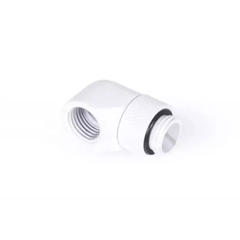 Montageset Alphacool Eiszapfen L-connector draaibaar G1/4 buitendraad naar G1/4 binnendraad wit