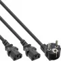 InLine Y-stroomkabel 1x CEE 7/7 haaks / 2x 3-polig IEC C13 stekker, 1,8 m
