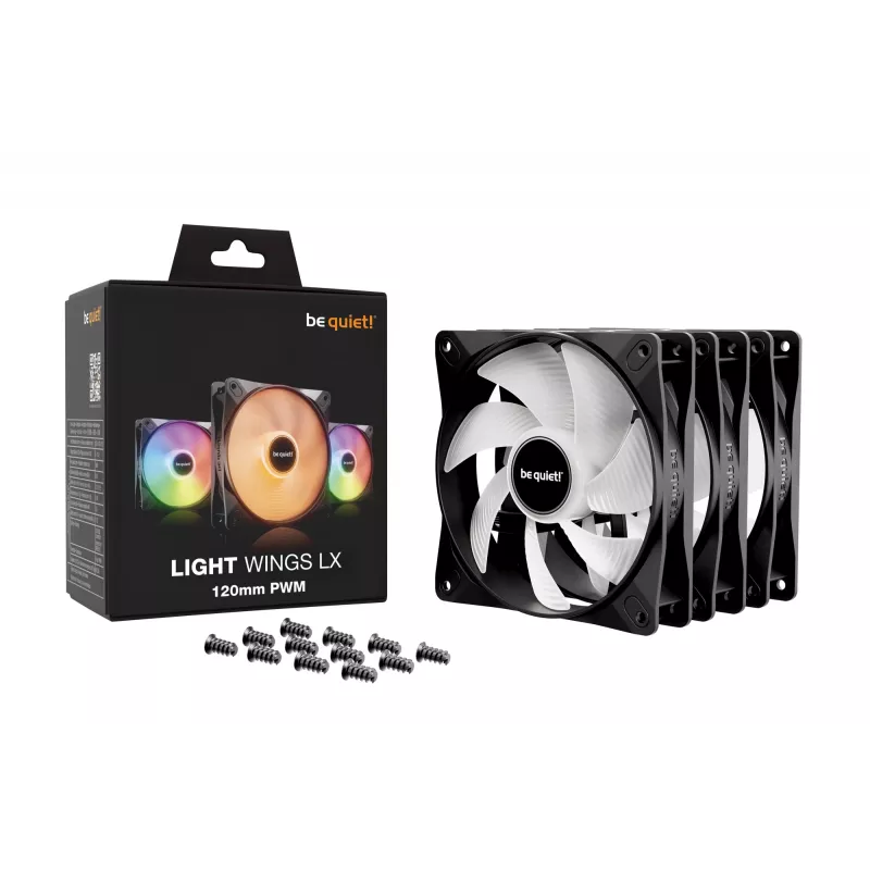 be quiet LIGHT WINGS LX 120mm PWM 3-pack zwart computerbehuizing-ventilator 12 cm 3 stuks