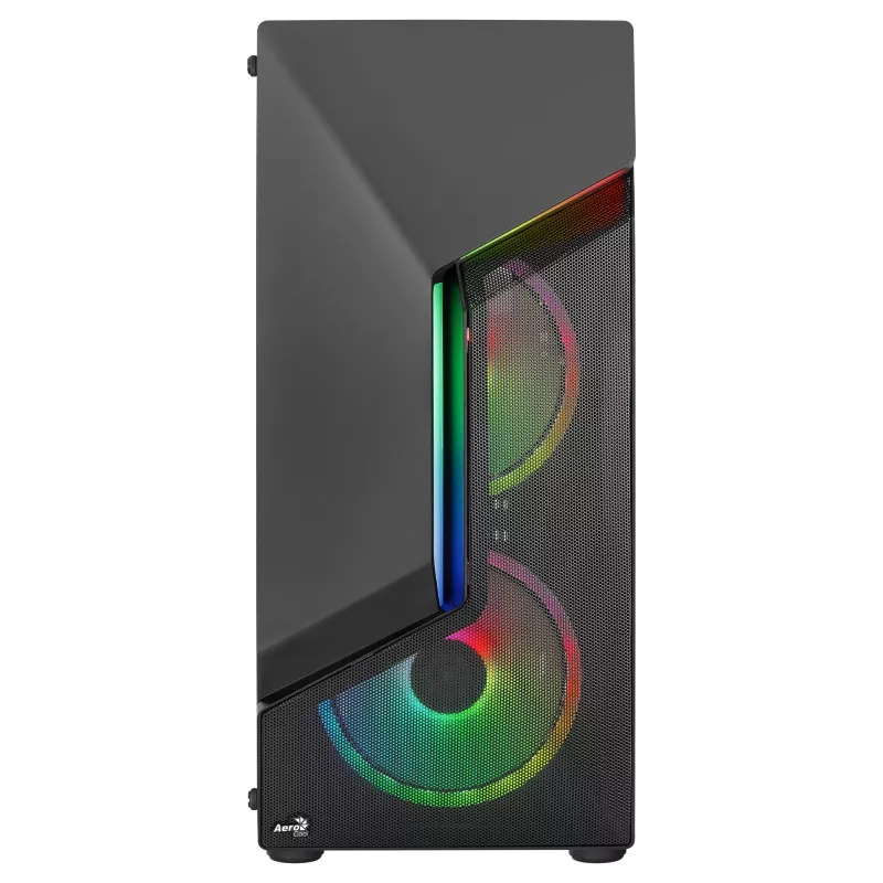 Aerocool SCAPEBKV3 gaming ATX-behuizing front RGB LED gehard glas 3x ARGB-ventilator zwart