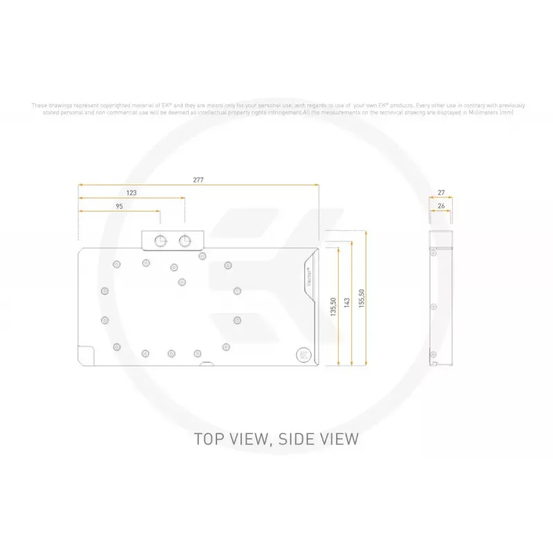 GPU-waterkoeler ek water blocks EK-Quantum Vector3 Astral RTX 5090 D-RGB acryl