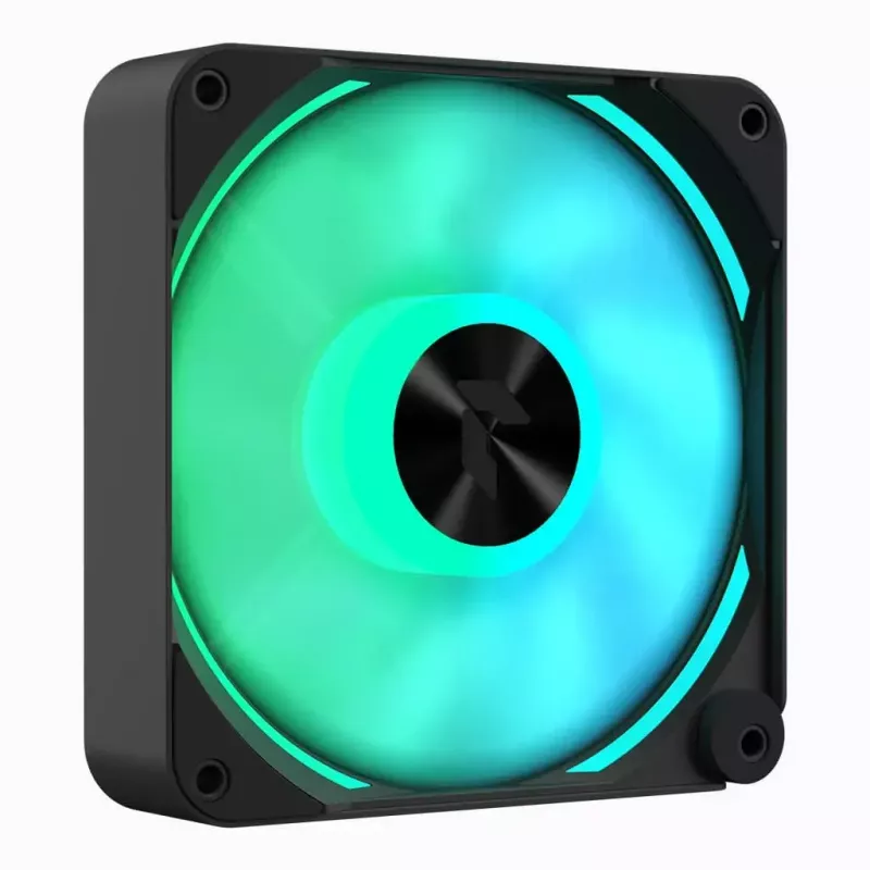 APNX FP2-120 PWM ARGB behuizingsventilator, 120 mm, 500–1800 tpm, 83,85 CFM, 34,8 dB, zwart